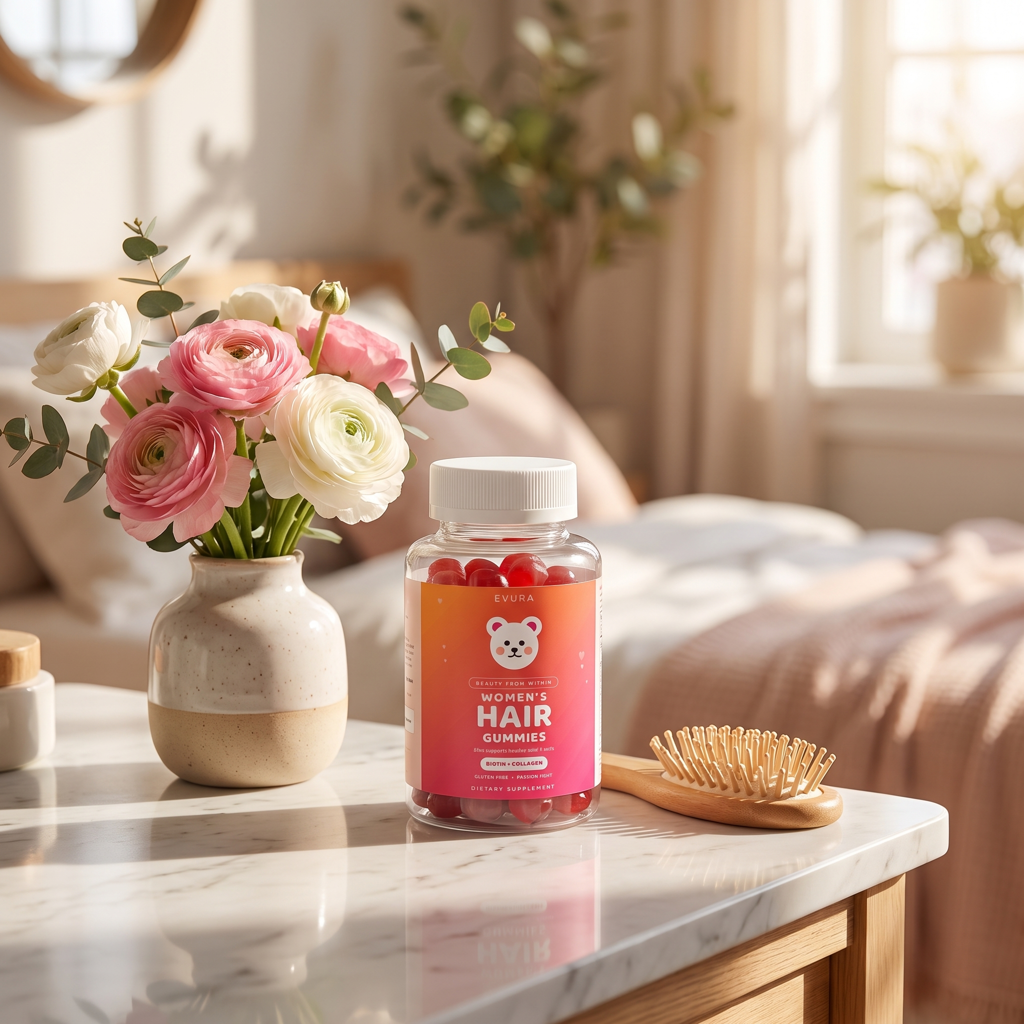 The jar on a vanity as part of a morning routine